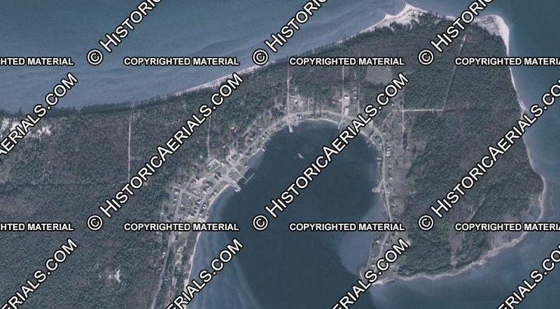 St. James (Beaver Island) - 1981 Aerial (newer photo)